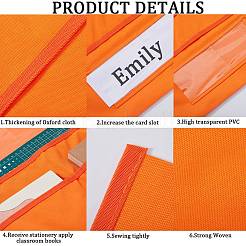 Карманная таблица для хранения спинки стула из ткани Оксфорд&nbsp;AJEW-WH0314-191F