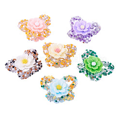 6 шт. 6-х цветные непрозрачные акриловые блестящие стразы&nbsp;MACR-TA0002-35