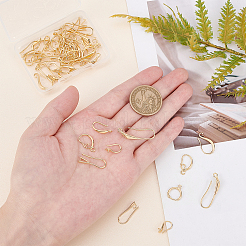 40 шт. 8 стиля стойка покрытие экологически чистая латунная фурнитура для сережек-колец&nbsp;KK-FH0004-08