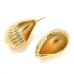 Серьги-гвоздики в форме ракушки с латунным покрытием стойки&nbsp;EJEW-K245-30G