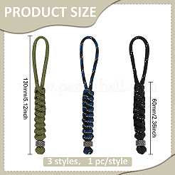 3 шт. полиэстер и спандекс шнур веревки брелок карабин&nbsp;HJEW-UN00081