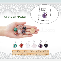 6 шт. 6 стиля подвески из натуральных драгоценных камней&nbsp;G-DC0001-17