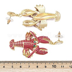 Rhinestone сплава болтающийся серьги&nbsp;LS-EJEW-P317-01G