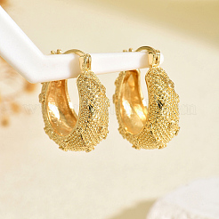 Фактурные серьги-кольца из латуни&nbsp;OS8386