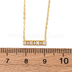 925 серебряное ожерелье с прямоугольной подвеской из микропаве из прозрачного кубического циркония для женщин&nbsp;NJEW-D316-02G