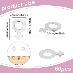 60 шт. подвески из нержавеющей стали 201&nbsp;STAS-UN0063-74