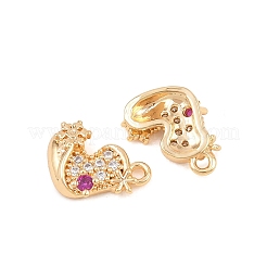 Рождественские латунные подвески с микропаве из фианита&nbsp;KK-L261-15B-G03