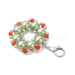 Стеклянные рождественские венки подвесные украшения&nbsp;HJEW-JM04172-01