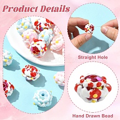 15шт 3 цвета непрозрачные акриловые бусины&nbsp;SACR-YW0001-82