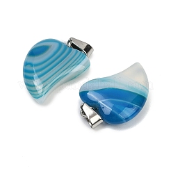 Ожерелья с подвеской в виде сердца из окрашенного натурального полосатого агата&nbsp;NJEW-G166-01C