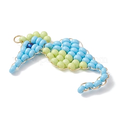 Подвески из стеклянного бисера в виде морского конька&nbsp;PALLOY-MZ01138-01