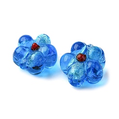 Ручная серебряная фольга стеклянные бусины Lampwork&nbsp;FOIL-T001-02H