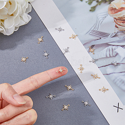 20 шт. 2-х цветные латунные подвески-фианит с кубическим цирконием&nbsp;FIND-HY0001-20