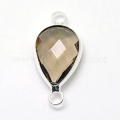 Латунные стеклянные каплевидные соединители с серебряным покрытием&nbsp;GLAA-J010A-S