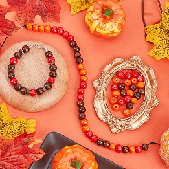 600 шт. 3-х цветные крашеные бусины из натурального дерева&nbsp;WOOD-SC0001-82B