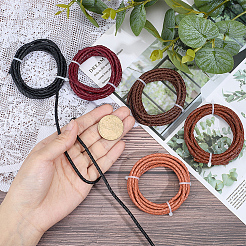 10 ярд двухцветного плетеного кожаного шнура&nbsp;WL-CL0001-08