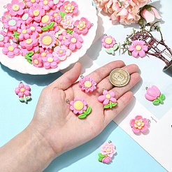 100шт 20 стиля непрозрачные подвески из смолы&nbsp;RESI-CJ0004-44