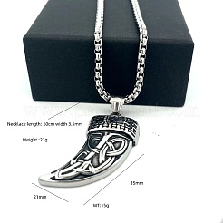 Кулон в форме тигрового зуба из нержавеющей стали 304 для мужчин и женщин.&nbsp;DC8418