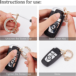 2 комплект 2-х цветных колец-пружинниц из цинкового сплава со стразами&nbsp;ALRI-BC0001-02