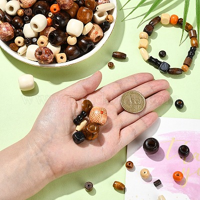 480 шт. Бусины из натурального дерева&nbsp;WOOD-YW0001-16-1
