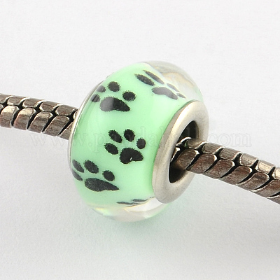 Отпечатки собачьих лап с большими отверстиями узор из смолы европейские бусины OPDL-Q129-M12-1