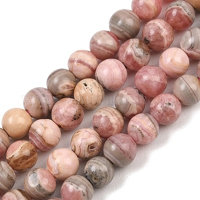 Природные родонит бисер нитей&nbsp;G-H337-A01-02-1