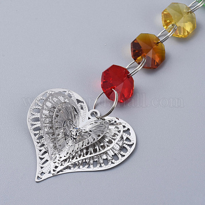 Люстра suncatchers призмы octogon стеклянный подвесной кулон&nbsp;AJEW-G025-C06-1