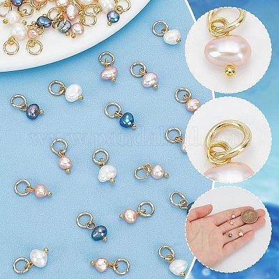 48 шт. двухцветные перламутровые двухсторонние полированные подвески&nbsp;PALLOY-AR00005-1