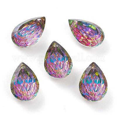 Подвески из тисненого стекла со стразами&nbsp;LS-GLAA-J101-05A-001VO-1