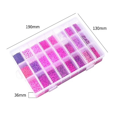 288 г 24-х цветных стеклянных бусин&nbsp;SEED-JQ0005-01G-3mm-1