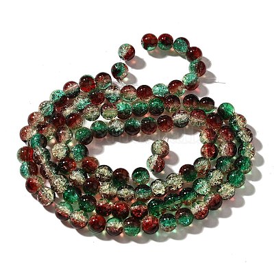 Рождественская тематика треск стеклянные бусины нити&nbsp;X1-CCG-C002-8mm-04-1