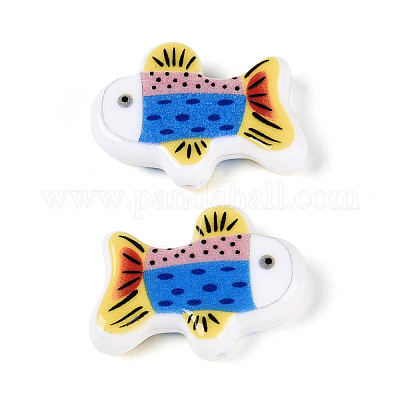 Печатные непрозрачные бусины из смолы&nbsp;RESI-N043-23B-1