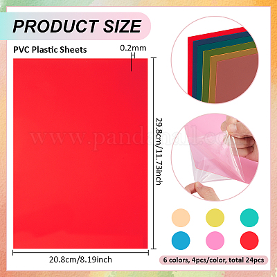 24 шт. 6-х цветные листы ПВХ пластика&nbsp;PVC-BC0001-01-1