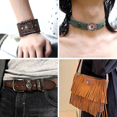 12 комплект 6 стильных плоских круглых заклепок для монет из сплава&nbsp;FIND-TA0004-02-1