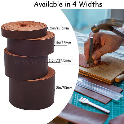 Плоский шнур из воловьей кожи длиной 2 м.&nbsp;AJEW-WH0479-73G-03-1