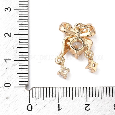 Латунные микропаве прозрачные подвески с фианитом&nbsp;KK-C168-02G-1