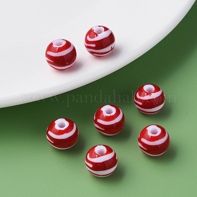 Непрозрачные полосатые акриловые бусины MACR-S373-27A-01-1