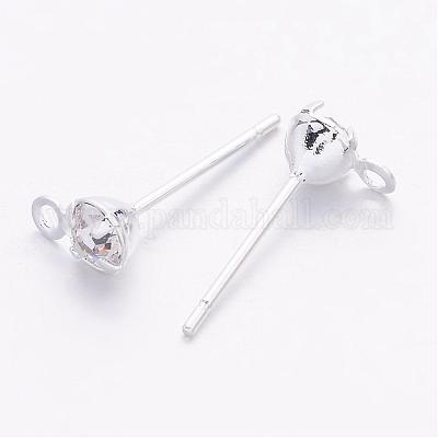 Посеребренные латунные серьги&nbsp;X-EC592-S-1