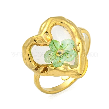 Латунные регулируемые кольца для женщин RJEW-G265-10G-C01-1