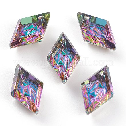 Подвески из тисненого стекла со стразами&nbsp;GLAA-J101-04A-001VO-1