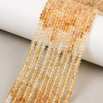 Нити из нагретых натуральных цитриновых бусин G-B175-A05-2x4mm-1