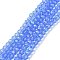 Electroplate Glass Beads Strands, Half Rainbow Plated, Faceted, Rondelle, Cornflower Blue, 6x5mm, Hole: 1mm, about 85~88pcs/strand, 16.1~16.5 inch(41~42cm)