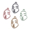 Alloy Pendants, Human Face, Mixed Color, 23x13x1mm, Hole: 2mm