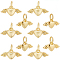 10Pcs Brass Pendants, Heart Charms, with Jump Ring, Real 18K Gold Plated, 7x14.5x3mm, Hole: 3mm