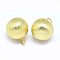 Brass Pendants, Round, Real 18K Gold Plated, 17x14mm, Hole: 2.5mm