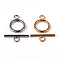304 Stainless Steel Ring Toggle Clasps, Mixed Color, Ring: 19x14x2mm, Bar: 20x7x2mm, Hole: 3mm