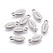 Non-Tarnish 304 Stainless Steel Charms, Chain Extender Teardrop, Oval with Word Steel, Stainless Steel Color, 10x4x0.6mm, Hole: 1.2mm