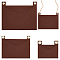 3Pcs 3 Style Felt Bags Organizer Insert, Mini Envelope Handbag Shaper Premium Felt, with Iron Grommets, Brown, 9~22x8~18.3x0.5~0.55cm, Hole: 10mm, 1pc/style