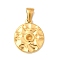 304 Stainless Steel Pendant Rhinestone Setting, Ion Plating(IP), Flat Round Charm, Real 18K Gold Plated, Fit for 3mm Rhinestone, 18x15.5x2.5mm, Hole: 5x3mm