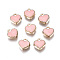 Alloy Enamel Charms, Heart, Light Gold, Pink, 8x7.50x2.50mm, Hole:1.50mm